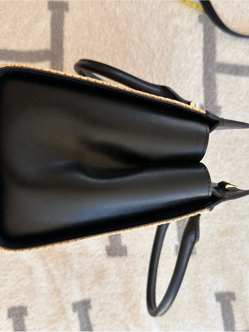 kate spade Beige and Black Woven Tote